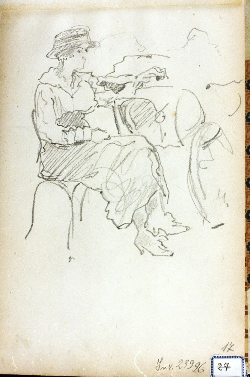 Studio di figura femminili seduta - Certosa di san Martino, Napoli